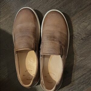 Bed Stu Tan Leather Slip-On Flats